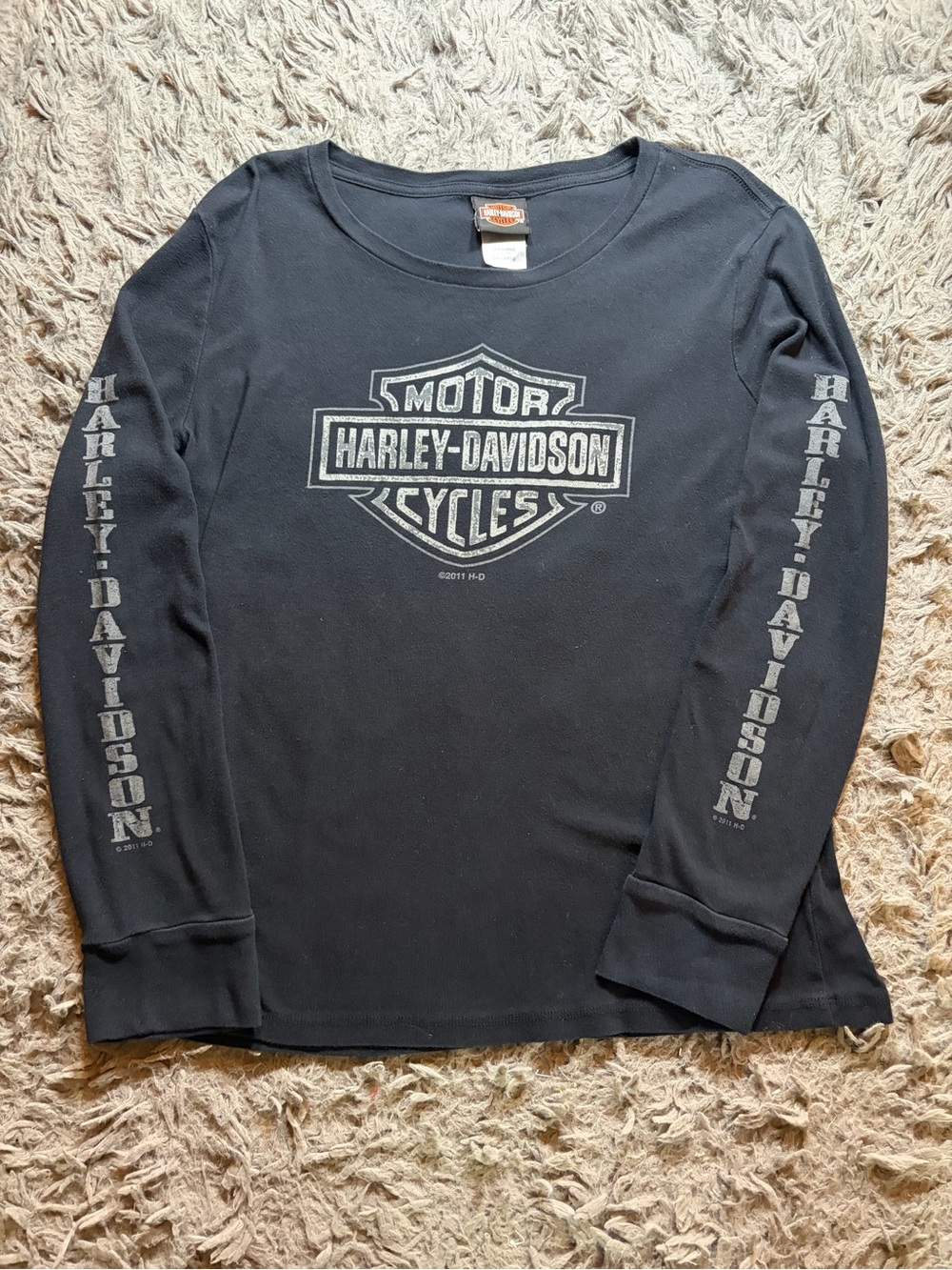 2011 Harley-Davidson “Live Free or Die” distressed long sleeve t-shirt sz XXL Ma